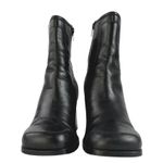 Free People  Naomi Women's Black Leather Square Toe Block Heel Zip Ankle Boots 8 Photo 1