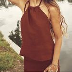 ZARA  Maroon Raw Hem Open Back Top Women’s Small Photo 0