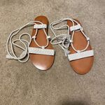 Frye NWOT  Ruth whipstitch ankle gladiator sandals white tan leather Photo 1