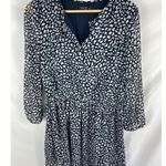 Club Monaco V Neck Long Sleeve Blue White Dress Size 8 Photo 0
