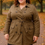 Lane Bryant Utility Trench Coat Taupe Size 3X 26/28 Photo 0