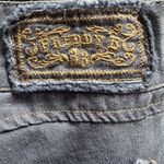 Freddy B 33 100% Linen Safari Capri Pants L Blue Utility Y2K Boho Button Fly Size L Photo 11