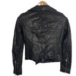 Madewell Washed Leather Motorcycle Jacket in true black size XS Photo 5