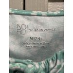 No Boundaries  Green/White Floral Sun‎ Dress Ruffle Straps Size M High/Low Photo 2