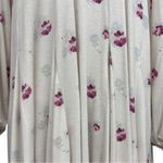 Free People  Winter Sun Floral Tunic Dress White Pink Small Oversized Boho Casual Photo 7