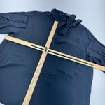 Jason Wu Blouse Womens Size 12 Blue Black Tie Neck Long Sleeve Career Photo 5