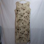 Norton Mcnaughton Cream Brown Natural Linen Sleeveless Neutral Midi Dress Sz 1X Photo 7