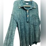 White Birch  mineral wash waffle knit pullover. Size Medium Photo 2