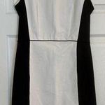 Theory Nyasha Dress Sz 6 Black/White Stretch Wool Career Piece Minimalist Office Photo 0