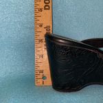 Liz Claiborne Seville leather wedge black strap chunky summer sandals size 6.5 M Photo 10