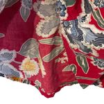 Old Navy  Dress Size Medium Red‎ Floral Womens Boho V-Neck Tassel LS 100% Rayon Photo 5