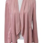  Faux Suede Pink Blazer Size 2 Tahari Pink Open Draped Cardigan Photo 0