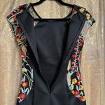 BCX  Black Floral Bodycon Sheer Cap Sleeve Sheath Cocktail Party Dress Size 3 Photo 6