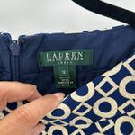 Lauren Ralph Lauren Metallic Geo gold blue Dress cocktail grad party size 12 Photo 4