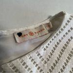 Tory Burch  Sz L White Chevron Mesh Fit and Flare Dress Sleeveless Photo 7