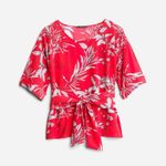 West Kei Tie Front Cuffed Sleeve Blouse Photo 0
