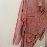 Young Fabulous and Broke Shirt Dress M Pink Tie Ruched Asymmetrical Western Grunge Photo 6