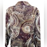 Chico's  Paisley Print Blazer Brown Size 12 Large Photo 1