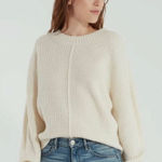 Sanctuary  Sweater Womens Medium Cream Waffle Knit Crew Neck Long Sleeve‎ Casual Photo 0