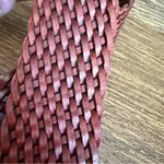 Vintage‎ 1995 Woven Braided Leather Belt Crescent Buckle Equestrian Western M Brown Photo 5