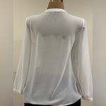 Marled Reunited Clothing White Sheer Embroidered Snow Flake Tie V Neck Sz L. Size L Photo 8