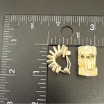 Givenchy Vintage  Silver & Gold-tone Ribbed Radiator Half Hoop Clip-On Earrings Photo 12