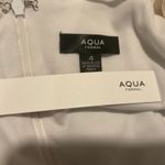 AQUA Metallic Long Sleeve V-Neck Midi Sheath Cocktail Dress Sparkly White Size 4 Photo 7