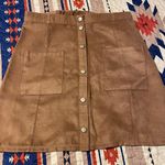Chelsea and Violet Brown Suede Skirt Photo 0
