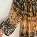 Joie  100% Silk Brown Orange Peasant Blouse Front Tie Boho Artsy Hippie Medium Photo 1