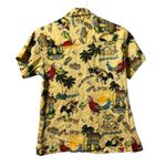 Jimmy Buffett Women Size Medium Button Down Hawaiian Tropical Short Sleeve Shirt Yellow Photo 1