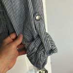 Live a Little  Striped Blue and White Women's Jacket Photo 2