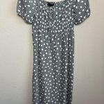 Sophie Rue Puff Sleeve Smocked Waist 90s Gingham Daisy Print Midi Dress S Photo 8