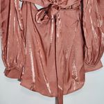 Venus Metallic Pink Long Sleeve Skirt Romper with Cut Out NWT Size Large Photo 5