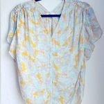 Vince  Women's Lotus Ruched Flutter SLV Blouse Photo 2