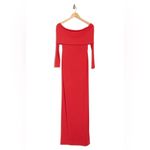 Alice + Olivia Coretta Off-the-Shoulder Long Sleeve Maxi Dress in Red, NWT, Size L Photo 4