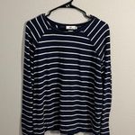 Vineyard Vines  Women's Striped Long Sleeve Top Navy Blue White Preppy Boat Small Photo 0