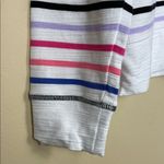 Talbots T by  Women’s UPF 50+ Stripe Multicolor Split Neck Polo Long Sleeve Shirt Photo 3