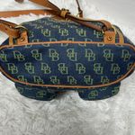 Dooney & Bourke Vintage Navy and Tan Signature Backpack Excellent Condition Photo 3