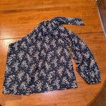 Ulla Johnson  Enid‎ One Shoulder Blouse Shirt Jet Floral Size 8 Photo 3