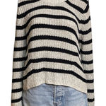 H&M Cable-knit Crewneck Sweater Women’s Medium Black & Beige/Ivory Size Medium Photo 0