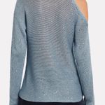 Michelle Mason Cold Shoulder Sequin Sweater in Light Blue Photo 1