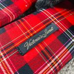 Victoria's Secret  Women Slipper House Shoe Large Multicolor Plaid Faux Fur Trim Photo 5