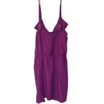 Amanda Uprichard Silk dress dress Fuschia Minidress M Ruffle neckline mini dress Photo 3