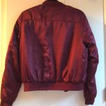 Ambiance Apparel Cranberry Satin Bomber Photo 1