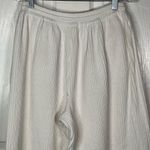Om & Ah From The Earth Sz L / XL Ribbed Knit Lounge Pants White Wide Leg Photo 7