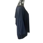 Chico's Travelers Size 3 Women's Wedge Top Navy Blue Stretchy NWT Photo 1