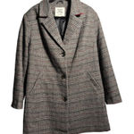 Maralyn & Me Women's 1X Plaid Herringbone Wool Blend Coat Button Up Academia Photo 0