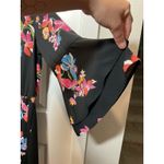 A New Day Women’s‎ Dress Large Black Floral Bell Sleeve V-Neck Office Work And Eawy Photo 4