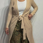 House of Harlow 1960 Revolve Tan Ribbed Duster Cardigan Sz S Photo 0