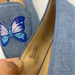 Talbots Ryan denim embroidery butterfly flats women’s Size 6M Photo 4